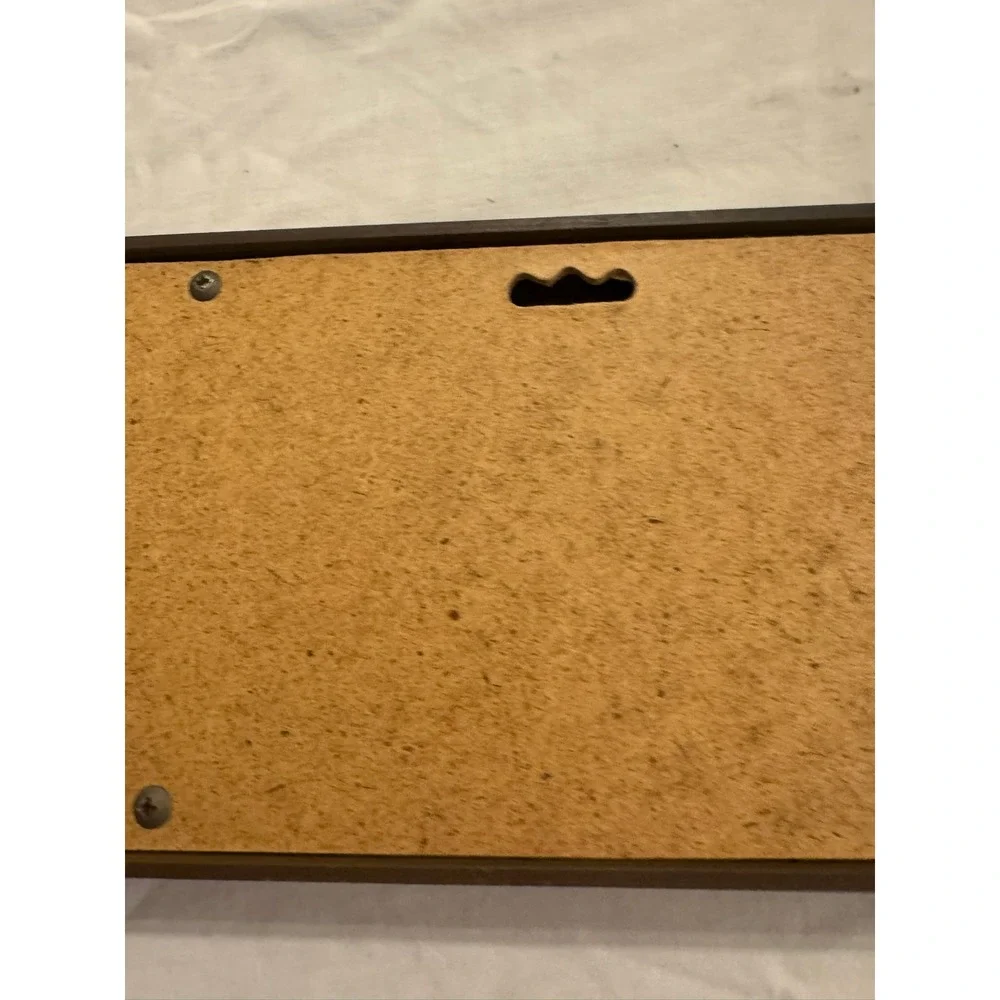 Vintage Hollywood Regency Faux Bamboo Wall Mirror Brown Chinoiserie 14x5.5 inch